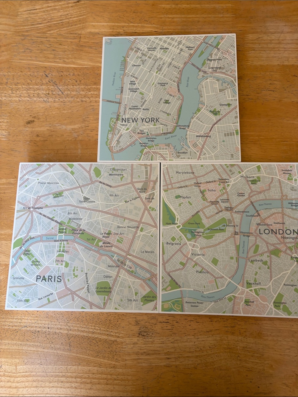 IKEA WOOD City Map Prints - New York, Paris, London
